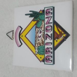Vintage 90s Arizona desert tile trivet